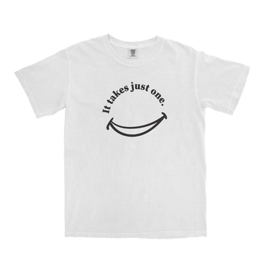 SMILE White Youth Heavyweight Ring Spun Tee
