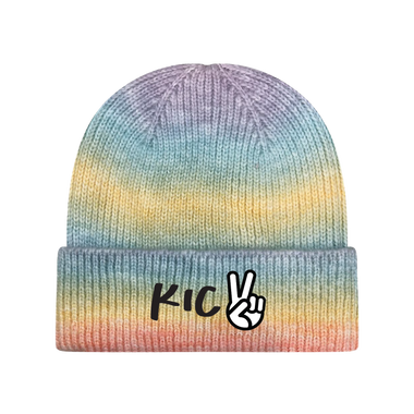 KIC PEACE Sherbet Tie-Dyed Ribbed Beanie