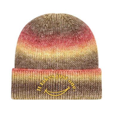 SMILE Sunset Tie-Dyed Ribbed Beanie