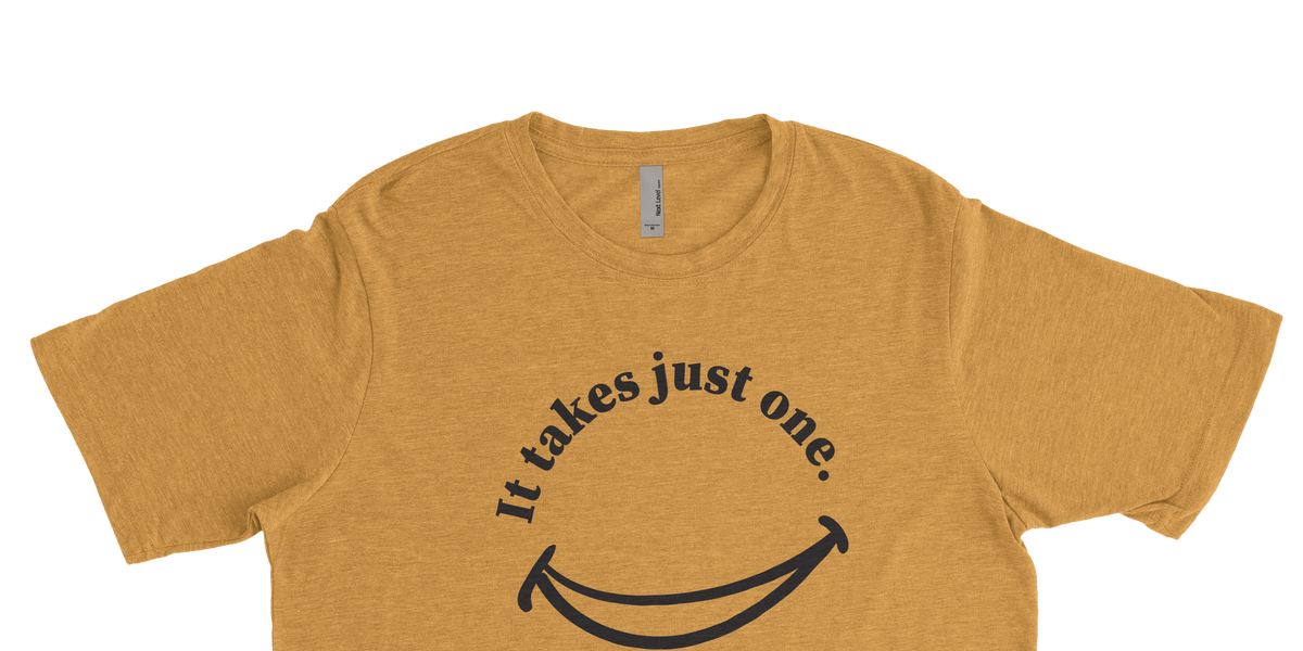 SMILE Antique Gold Unisex Poly/Cotton Tee – KindnessIsCool