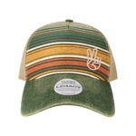 PEACE Green Stripe Old Favorite Five-Panel Trucker Hat