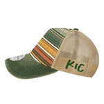 PEACE Green Stripe Old Favorite Five-Panel Trucker Hat