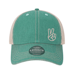 PEACE Aqua/Khaki Youth Old Favorite Trucker Hat