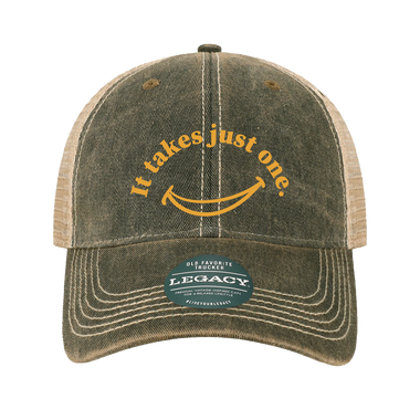 SMILE Black/Khaki Youth Old Favorite Trucker Hat