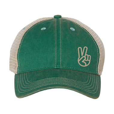 PEACE Aqua/Khaki Old Favorite Trucker Hat